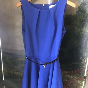 Closet London Blue Belted Dress US 8 (UK 12)